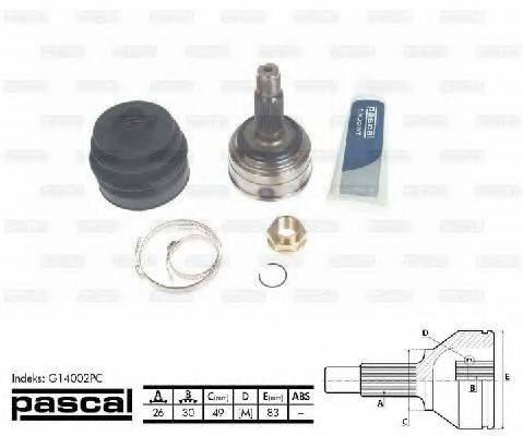 Шарнирный комплект (ШРУС с пыльником) PASCAL G14002PC