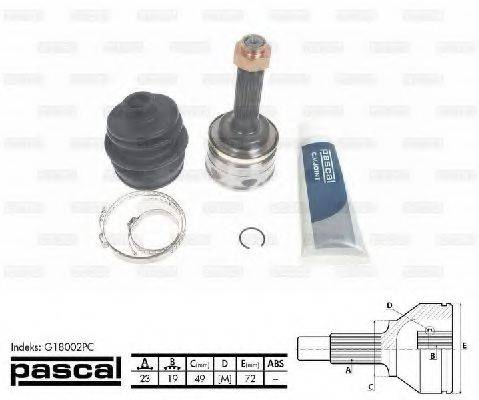 Шарнирный комплект (ШРУС с пыльником) PASCAL G18002PC