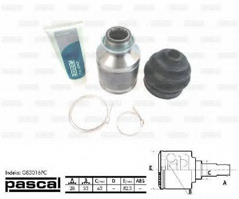 Шарнирный комплект (ШРУС с пыльником) PASCAL G83016PC