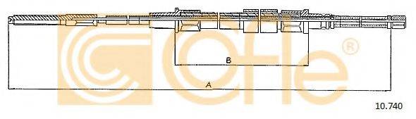 Трос, стояночная тормозная система COFLE 10.740