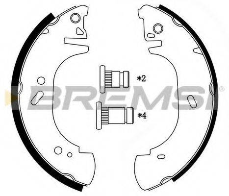 Колодки (барабанный тормоз) BREMSI GF0233