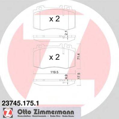 Колодки тормозные ZIMMERMANN 237451751
