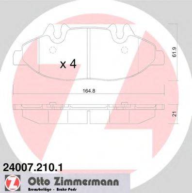 Колодки тормозные ZIMMERMANN 24007.210.1