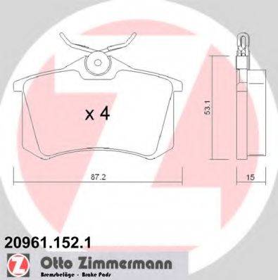 Колодки тормозные ZIMMERMANN 20961.152.1
