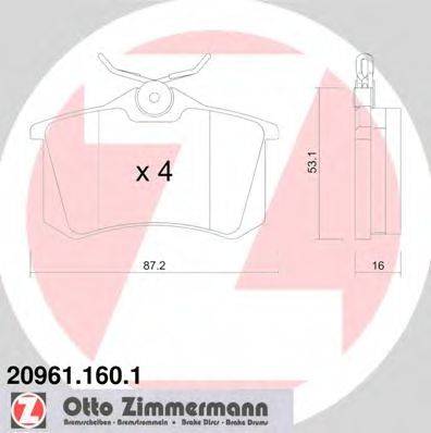Колодки тормозные ZIMMERMANN 209611601