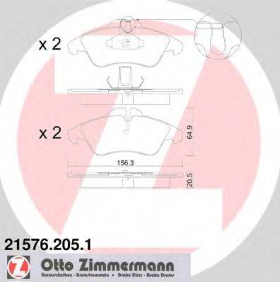 Колодки тормозные ZIMMERMANN 21576.205.1