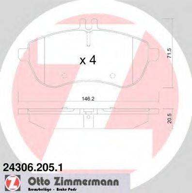 Колодки тормозные ZIMMERMANN 24306.205.1