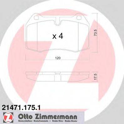Колодки тормозные ZIMMERMANN 21471.175.1