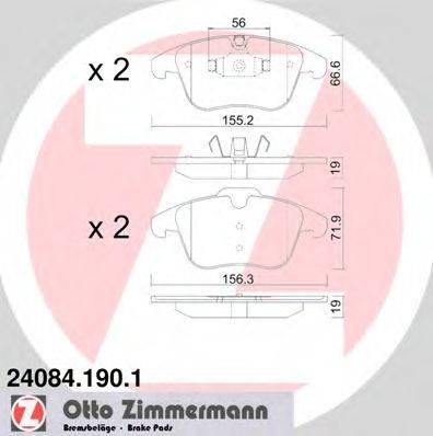 Колодки тормозные ZIMMERMANN 24084.190.1