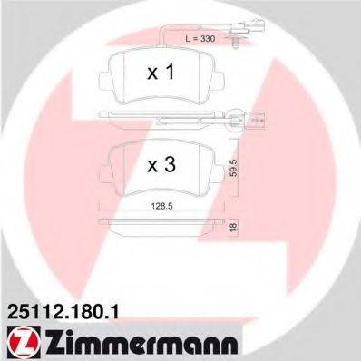 Колодки тормозные ZIMMERMANN 25112.180.1