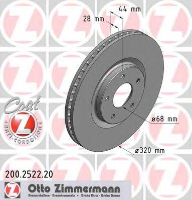 Диск тормозной ZIMMERMANN 200252220