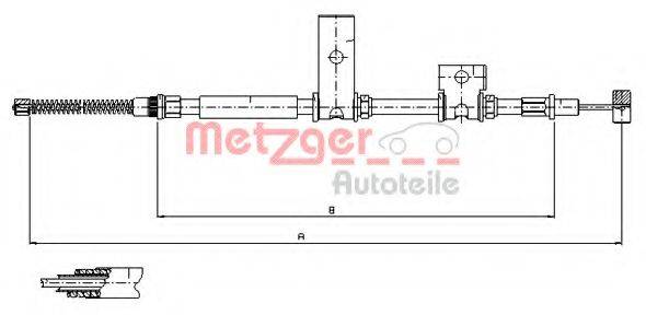 Трос, стояночная тормозная система METZGER 17.5014
